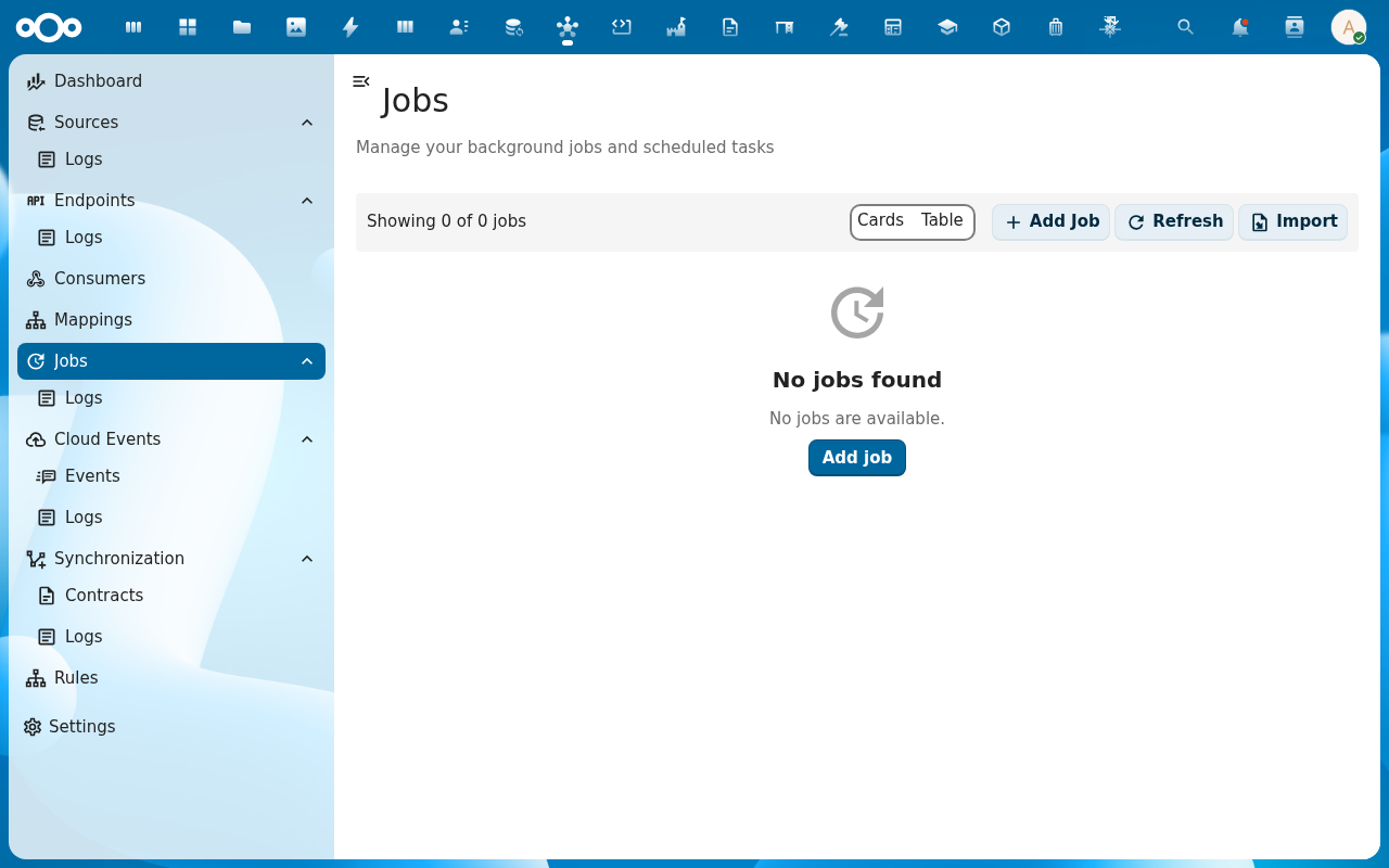 Job schedule configuration